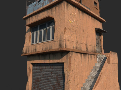 Abandoned soil style buildings 3D Model