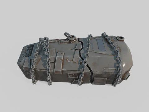 Future sci-fi style coffin 3D Model