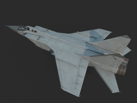 Aerei da caccia con armi moderne MiG-31 Modello 3D