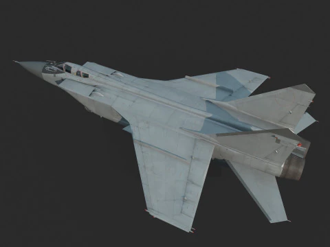 Aerei da caccia con armi moderne MiG-31 Modello 3D