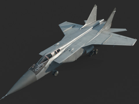 Aerei da caccia con armi moderne MiG-31 Modello 3D