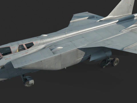 Aerei da caccia con armi moderne MiG-31 Modello 3D