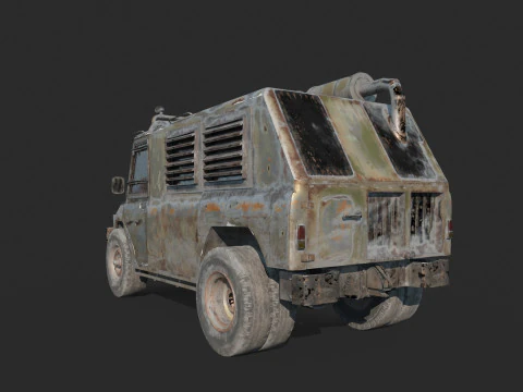 Post-apocalyptic style modified Jeep 3D Model