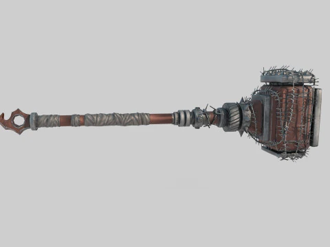 Martillo de arma fr&iacute;a estilo Wasteland Modelo 3D