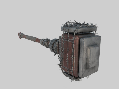 Wasteland style cold weapon hammer 3D Model