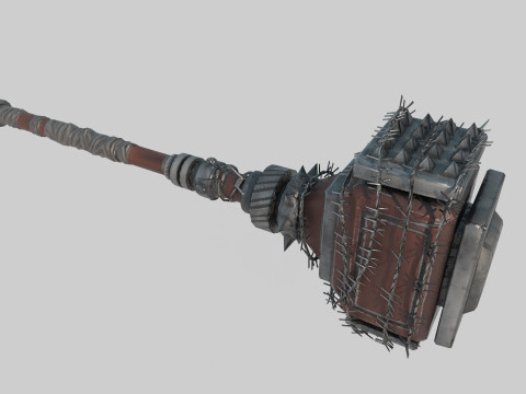 Wasteland style cold weapon hammer 3D Model