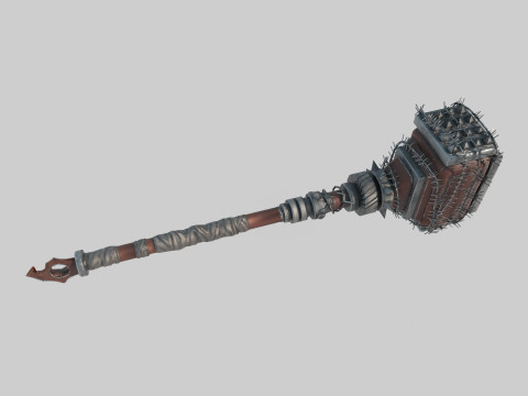 Wasteland style cold weapon hammer 3D Model