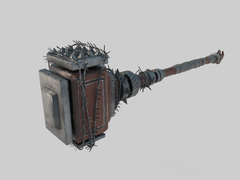 Wasteland style cold weapon hammer 3D Model