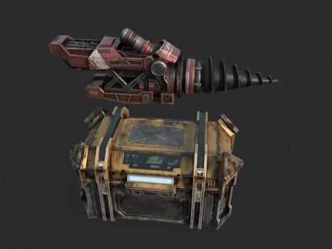 भविष्य का विज्ञान-फाई हथियार ड्रिल बिट 3D मॉडल