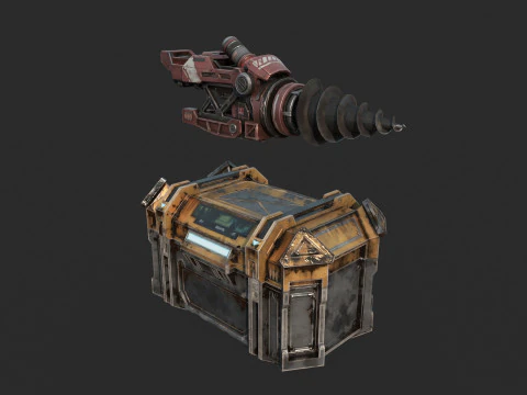 भविष्य का विज्ञान-फाई हथियार ड्रिल बिट 3D मॉडल