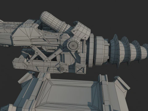 भविष्य का विज्ञान-फाई हथियार ड्रिल बिट 3D मॉडल