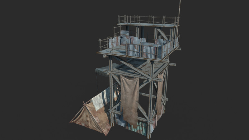 Nowoczesna platforma ostrzegawcza budynk&oacute;w Model 3D .c4d .max .obj .3ds .fbx .stl .blend 