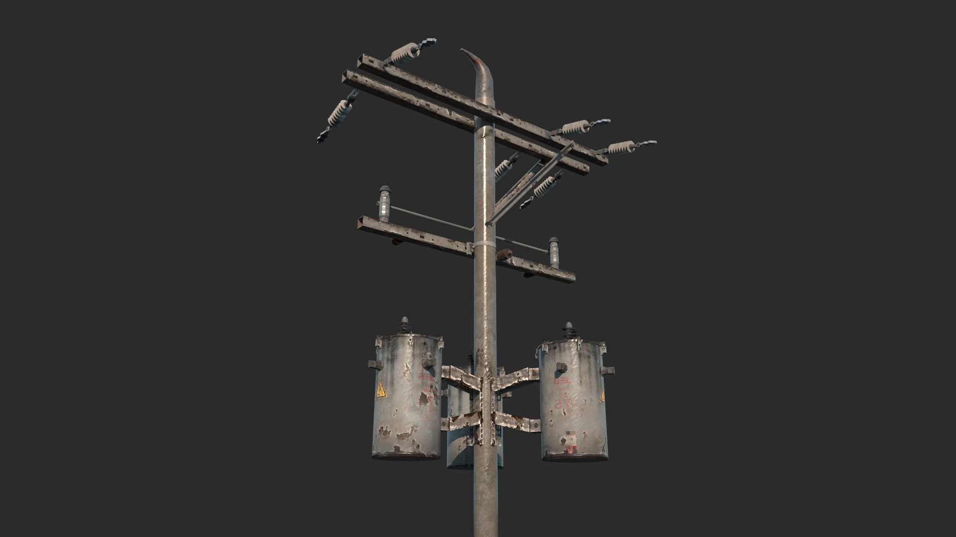 Strommasten moderner Energieanlagen 3D Modell .c4d .max .obj .3ds .fbx .stl .blend 