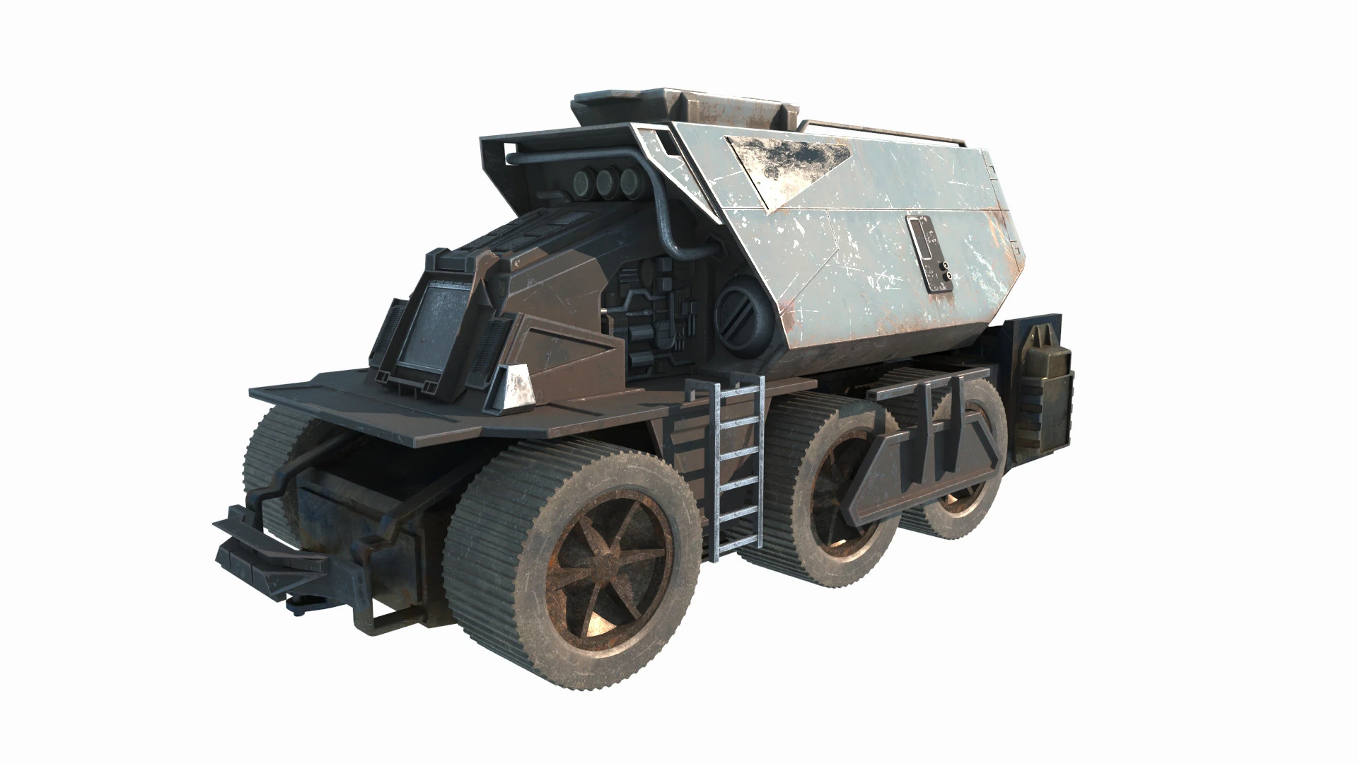 Science fiction-style unmanned mining vehicle 3D Model .c4d .max .obj .3ds .fbx .stl .blend 
