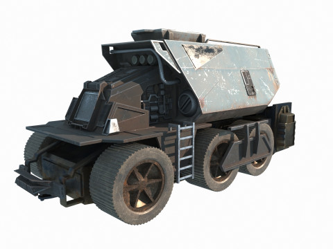 Veh&iacute;culo minero no tripulado al estilo de ciencia ficci&oacute;n Modelo 3D
