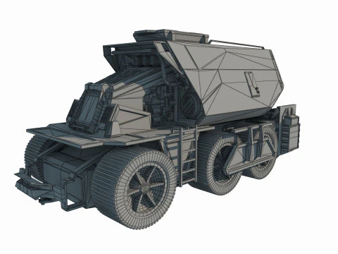 Science fiction-style unmanned mining vehicle 3D Model