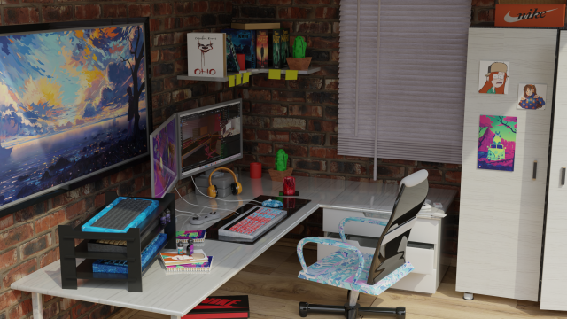 Game-room 3D Model .c4d .max .obj .3ds .fbx .stl .blend