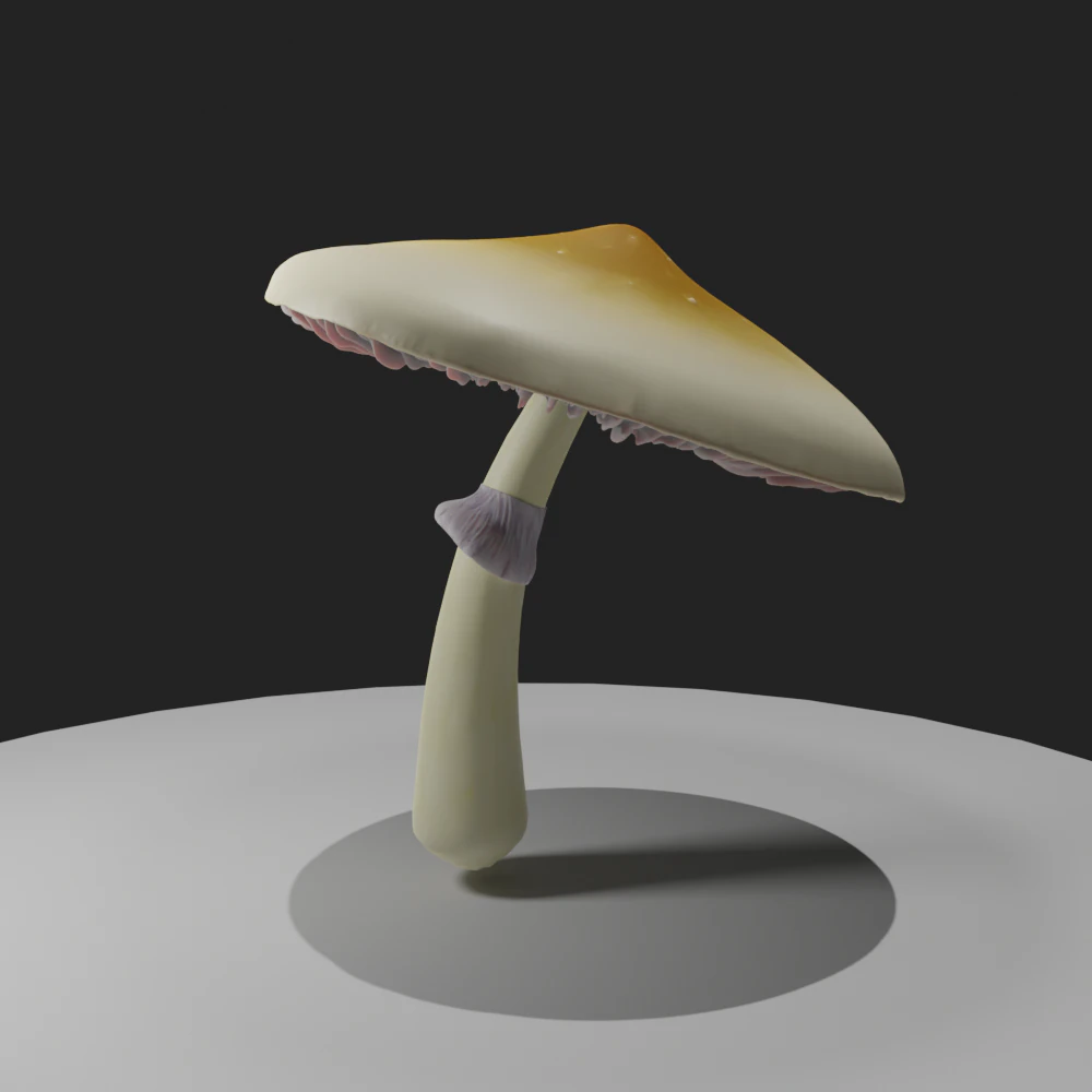 Psilocybe Cubensis Mushroom 3D Model .c4d .max .obj .3ds .fbx .stl .blend