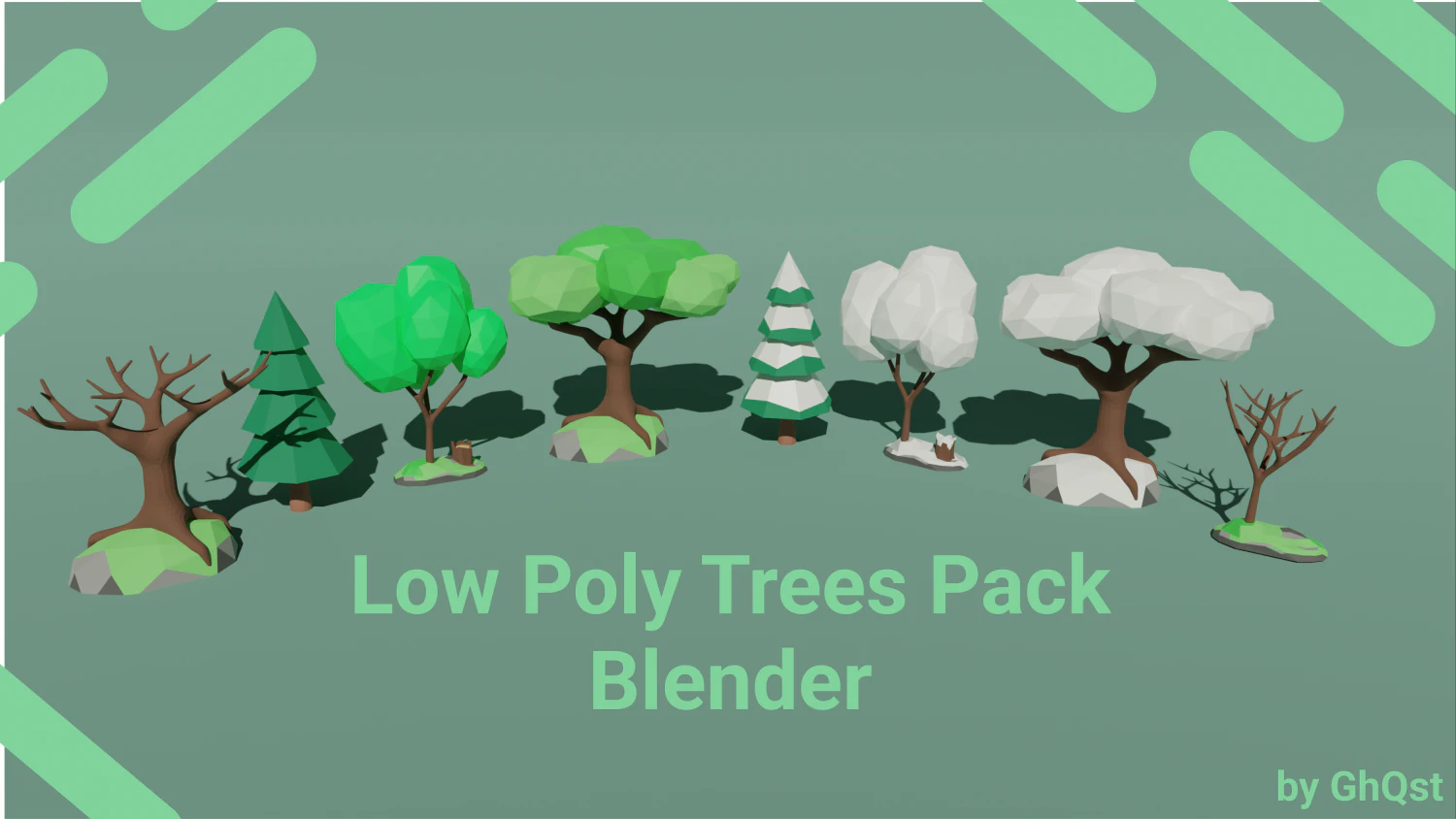 Low Poly Trees pack Blender 3D Model .c4d .max .obj .3ds .fbx .stl .blend