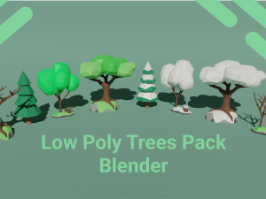 Low Poly Trees pack Blender 3D Model