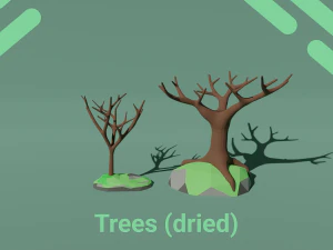 Low Poly Trees pack Blender 3D Model