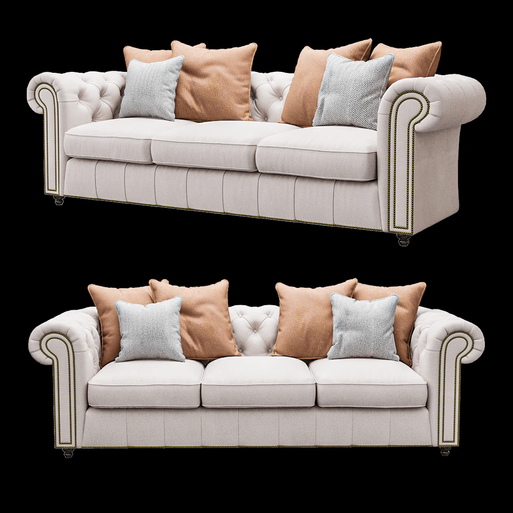 Sofa Chester 2 3D Model .c4d .max .obj .3ds .fbx .stl .blend