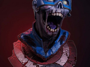 Zombie capitain america bust Modello di stampa 3D