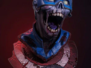 ゾンビのキャプテン・アメリカの胸像 3Dプリントモデル