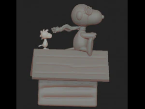 Snoopy aviator and woodstock 3D Print Model