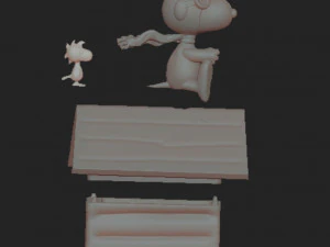 Snoopy aviator and woodstock 3D Print Model