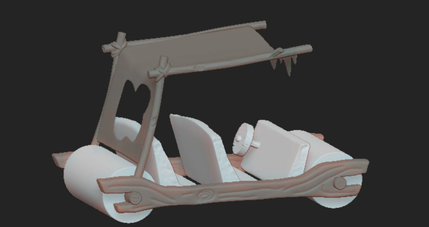 Flintstones car 3D Print Model .c4d .max .obj .3ds .fbx .stl .blend 