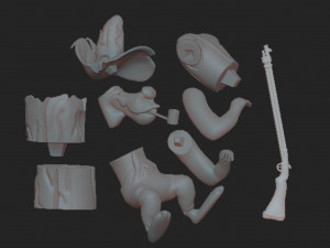 Paw Rugg The Hillbilly Bears Modèles 3D en vedette