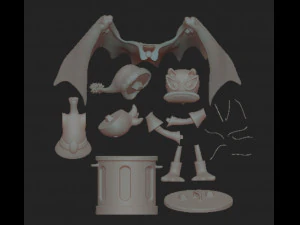 Red Bat Fethry Duck 3D Model