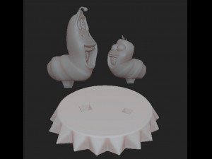 Larva Red and Larva Yellow 3D Model