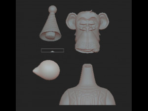 Neymars NFT monkey Model Cetak 3D