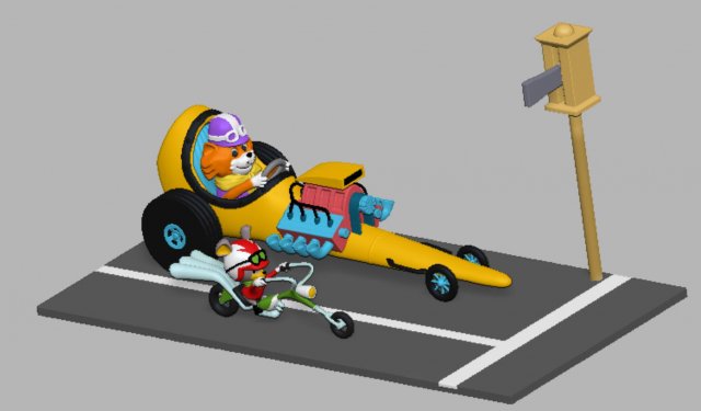 Motormouse and Autocat 3D Print Model .c4d .max .obj .3ds .fbx .stl .blend 