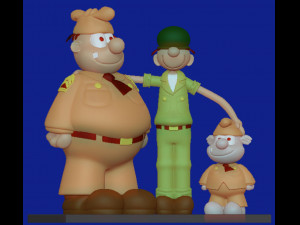Beetle Bailey Sergeant Snorkel and Otto 3D Print Model