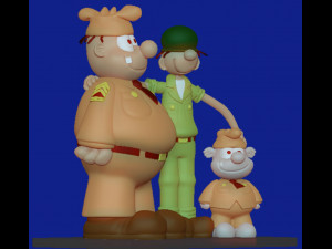 Beetle Bailey Sergeant Snorkel and Otto 3D Принт Модель