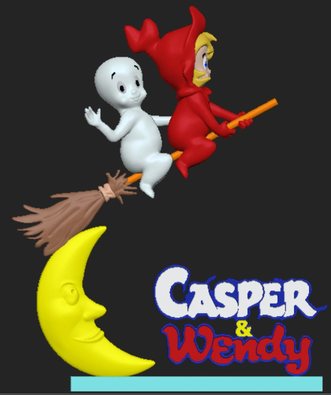 Casper and Wendy 3D Print Model .c4d .max .obj .3ds .fbx .stl .blend 