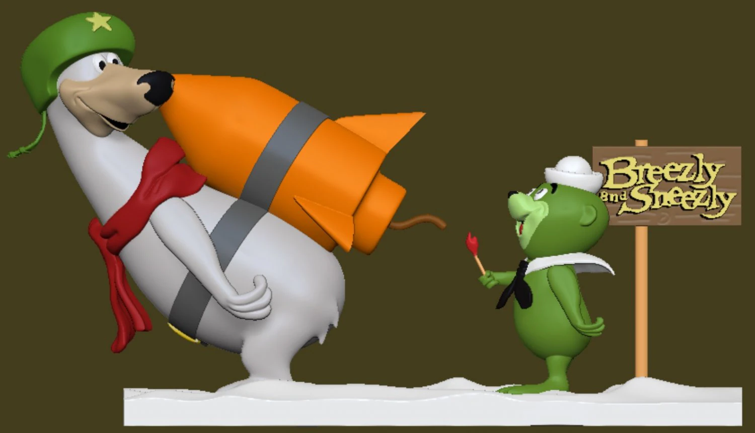 Breezly and Sneezly 3D Print Model .c4d .max .obj .3ds .fbx .stl .blend