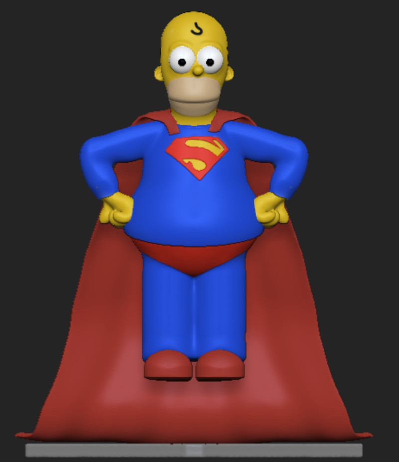 Homer Simpson Superman 3D-printmodel .c4d .max .obj .3ds .fbx .stl .blend 