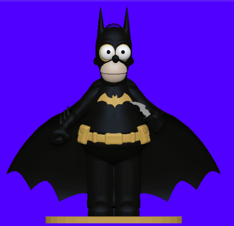 Homer Simpson Batman 3D-printmodel .c4d .max .obj .3ds .fbx .stl .blend 