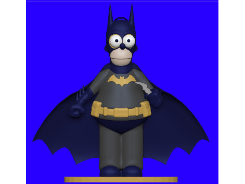 Homer Simpson Batman 3D-printmodel