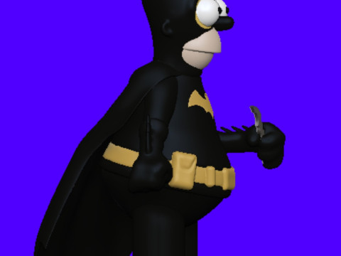 Homer Simpson Batman 3D-printmodel
