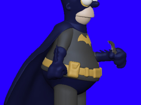 Homer Simpson Batman 3D-printmodel
