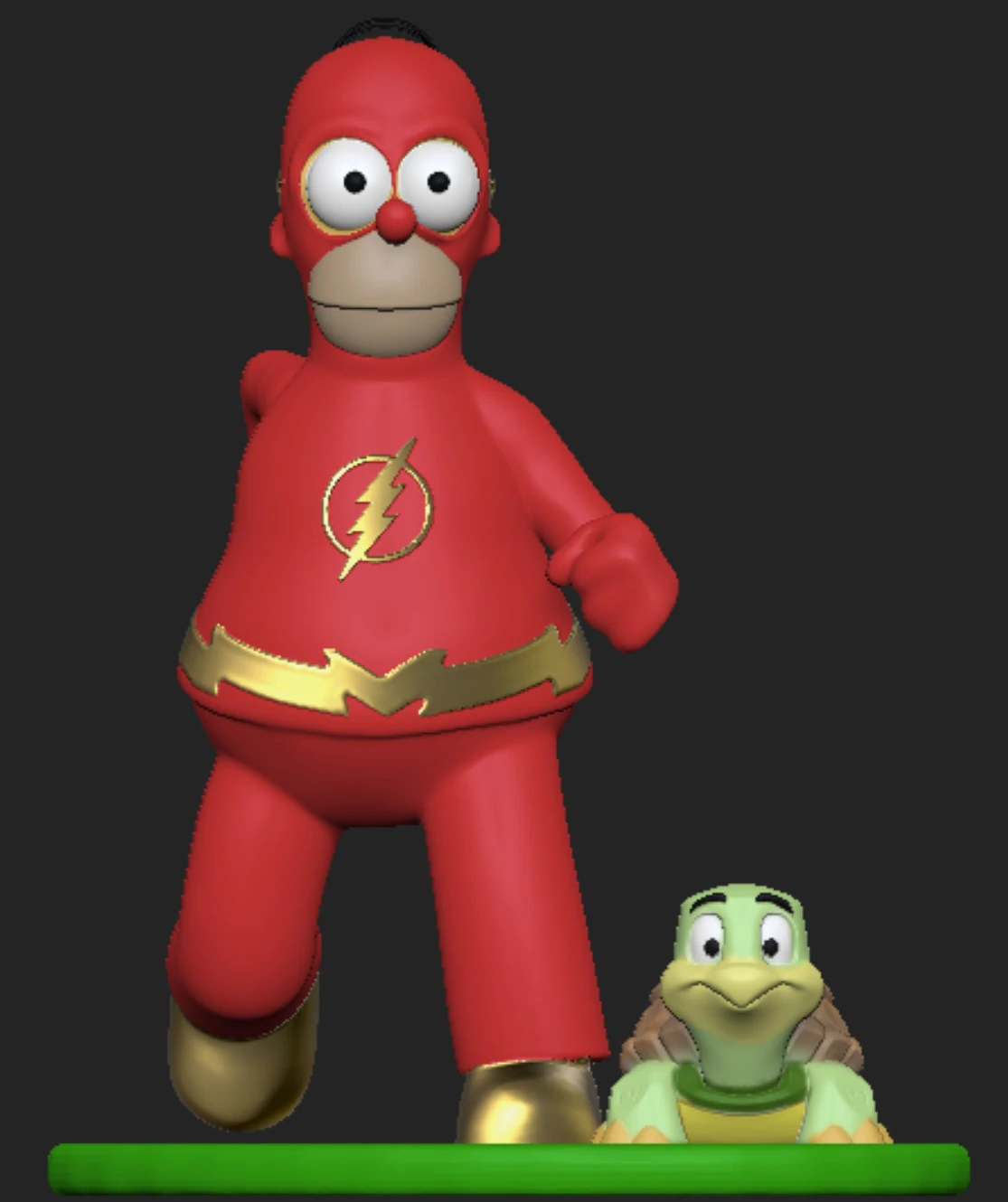 Homer Simpson the Flash 3D Print Model .c4d .max .obj .3ds .fbx .stl .blend 