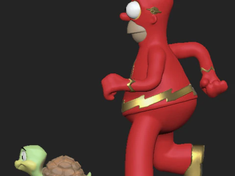 Homer Simpson the Flash 3D Print Model