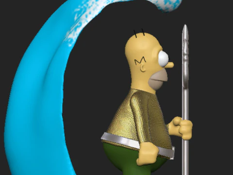 Homer Simpson Aquaman Modelo de Impressão 3D