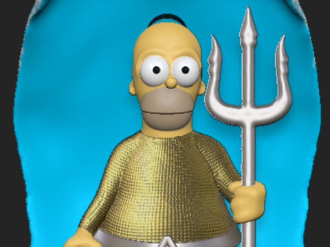 Homer Simpson Aquaman 3D Print Model