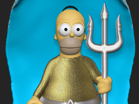 Homer Simpson Aquaman 3D Print Model